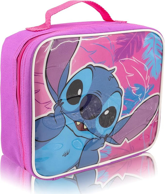 Disney Stitch Lunch Box for Kids | Stitch Insulated Lunch Bag Lunch Box for Girls, Boys, Unisex | Lilo and Stitch Pink Reusable Lunchbox