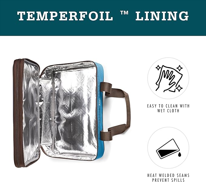Rachael Ray Expandable Insulated Casserole Carrier for Hot or Cold Food, Thermal Lasagna Lugger Tote for Potluck, Parties, Picnic, and Cookouts, Fits 9" x 13" Baking Dish