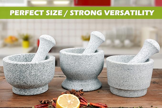 Tianman Granite Replacement Pestle 5.9" Length Unpolished, Only Pestle,Use Pestle on Both Ends (Mortar Not Included) (Granite Unpolished)
