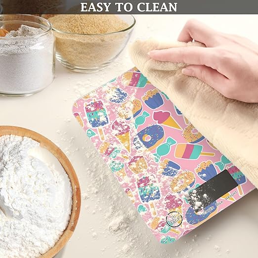Food Scale Kitchen Scale for Baking Cooking Digital Food Weighing Measuring Scale Small Waterproof Electric Food Scale Dessert Pink