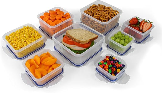 8 Clear Food Storage Containers Set, Microwave and Freezer Safe, Little Big Box