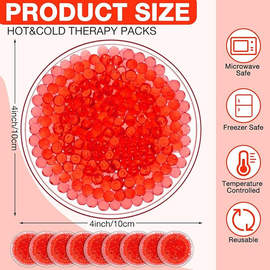 Woanger 30 Pieces Boo Boo Ice Pack Reusable Cold Packs Round Small Ice Packs for Bump Wisdom Teeth Breastfeeding Tired Eyes Dark Circles Face Pain Relief(Red)