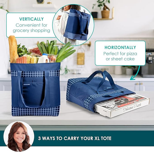 Rachael Ray Jumbo Chillout Thermal Tote, Insulated Soft Sided Cooler Bag