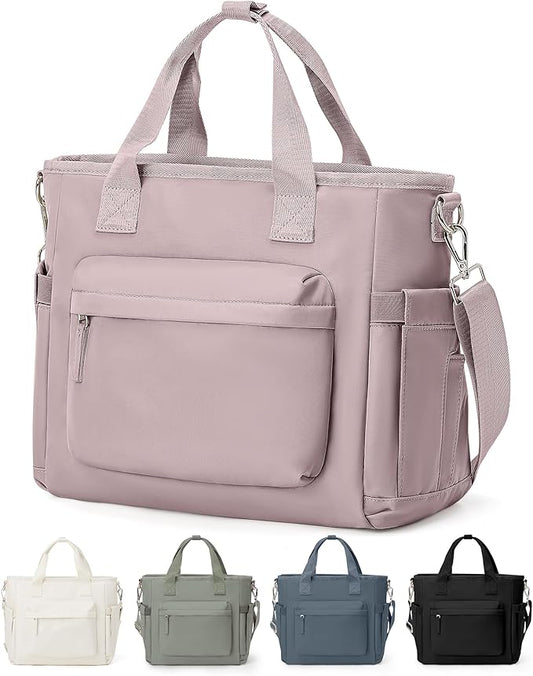 Insulated Lunch Bag Women Large Lunch Tote Bag with Shoulder Strap Adult Lunch Box Lunch Bags for Women Men Lunch Boxes for Work Pink Purple with Water Bottle Holder