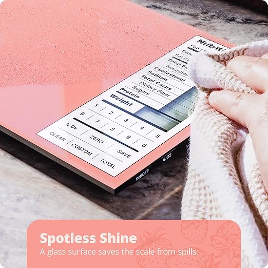 Nutrition Scale by Greater Goods with Food Grade Glass, Perfect for Calorie Counting, Meal Prep, and Weight Loss (Coral Pink)