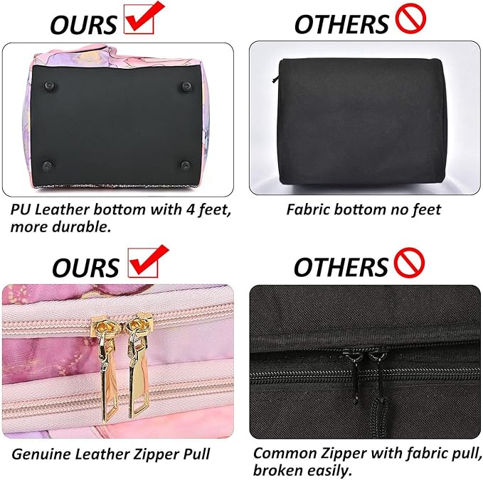 LOKASS Lunch Bags for Women Double Deck Insulated Lunch Box Large Cooler Tote Bag with Removable Shoulder Strap Wide Open Thermal Meal Prep Lunch Organizer Box for Adults/Work/Outdoor, Pink