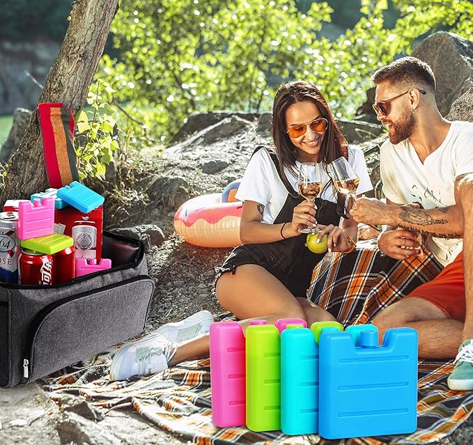 Lemonfilter 8 Pack Reusable Ice Packs for Lunch Boxes, Small Freezer Packs for Coolers Leak-Proof Long Lasting Cool Packs for Camping, Travel, Picnic, Work, Fishing