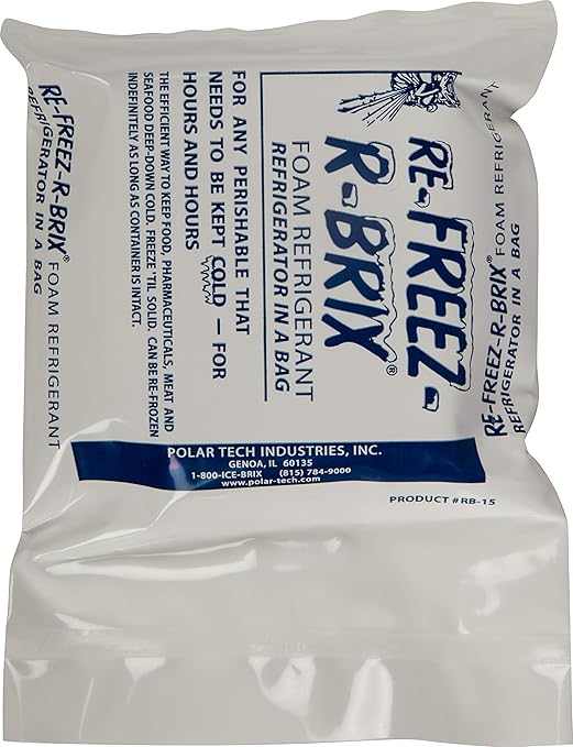 Carlisle FoodService Products Ez-Chill Chillable Ice Packs Non Toxic for Kitchen, Bar, and Restaurants, Plastic, 9 x 6.5 x 5.5 Inches, White, Set of 6