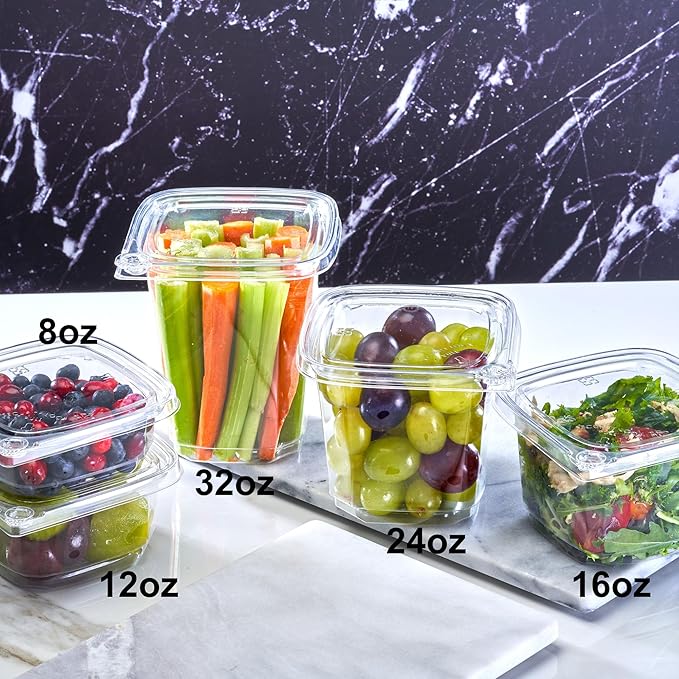 12 oz Tamper Evident Square Deli Container - Lids Sold Separately - for Accessories, Lego, Crafts, Candy, Cookie, Dessert, Snack, Fruit (Case of 500)