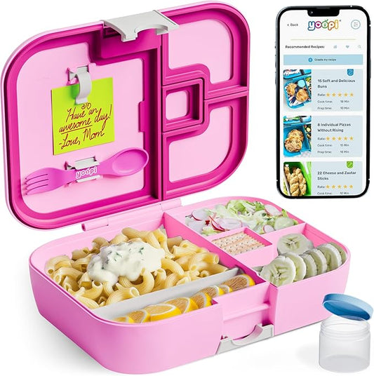 Digital kid lunch box box for kids provides ideal portion sizes. This durable lunchbox for girls is a lightweight, simple modern lunch box that is dishwasher-safe and BPA-free, best in Pink.