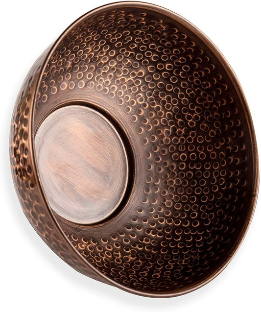 GoCraft Antique Copper Mixing Bowl with Hammered Finish for Salad, Egg Beating, Decorative & Kitchen Serving Purposes - 7.5" (Antique Finish)