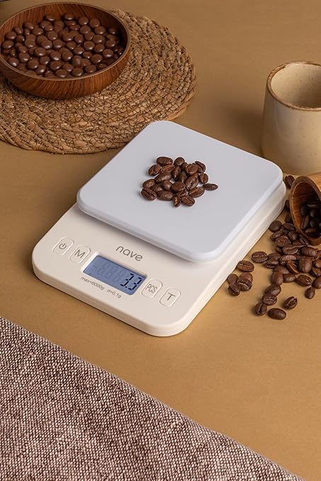 Nave Digital Kitchen Scale, 6kg/0.1g High Precision Food Scale with LCD Display, Multiple Units (g/oz/ml/lb), Battery Operated – Ideal for Baking, Cooking & Weight Control Color Scale for Hair Salon