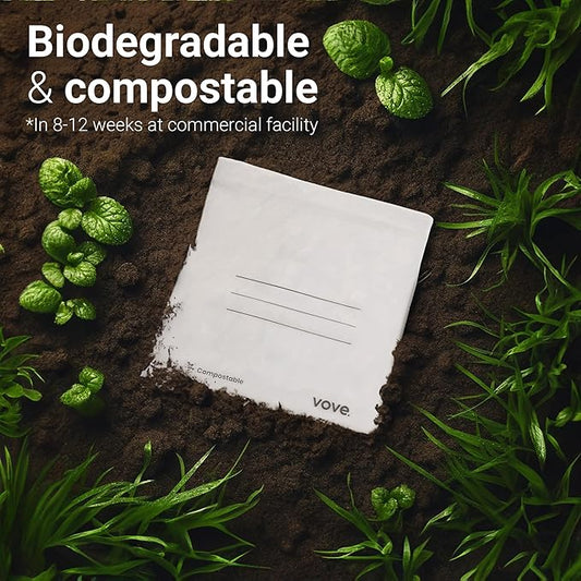 Compostable Zip Bags | 30 Pack Gallon Size (4L) | Biodegradable Storage Bags | PLA PBAT Eco-Friendly | Zero Waste Kitchen Storage | Sustainable Food Bags with Certification