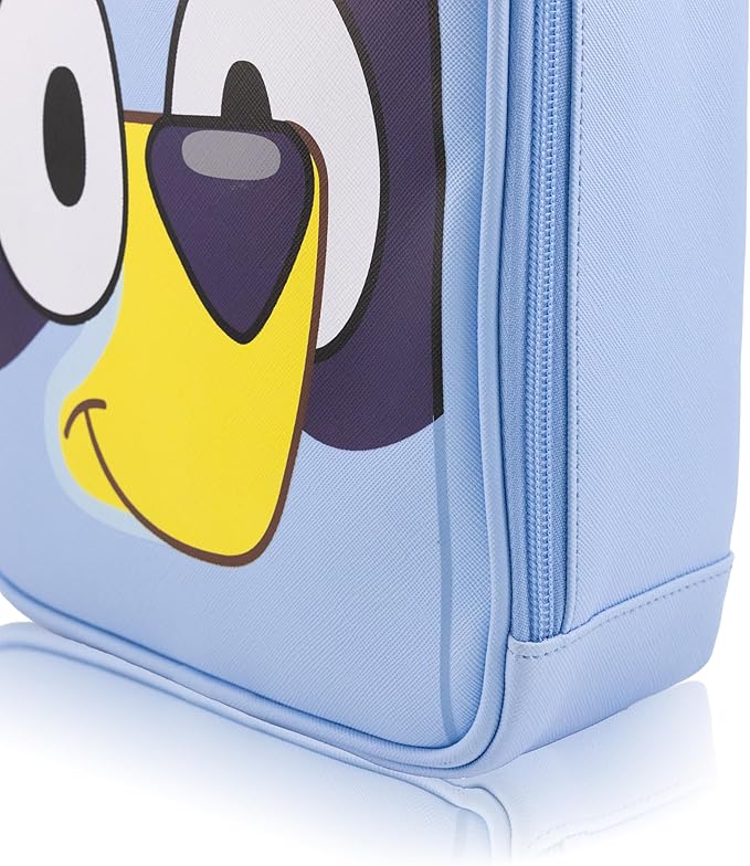 Fast Forward Bluey Lunch Box for Kids | PU Leather Insulated Lunch Bag Lunch Box for Boys, Girls, Unisex, Toddlers | Bluey Blue Reusable Lunchbox