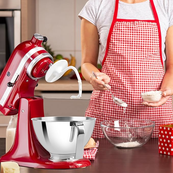 3 Quart Stainless Bowl for Kitchen Aid Mixing,Stainless Steel Bowl Compatible with Kitchenaid Mixer 4.5/5QT,Not compatible with KitchenAid Artisan Mini 3.5QT