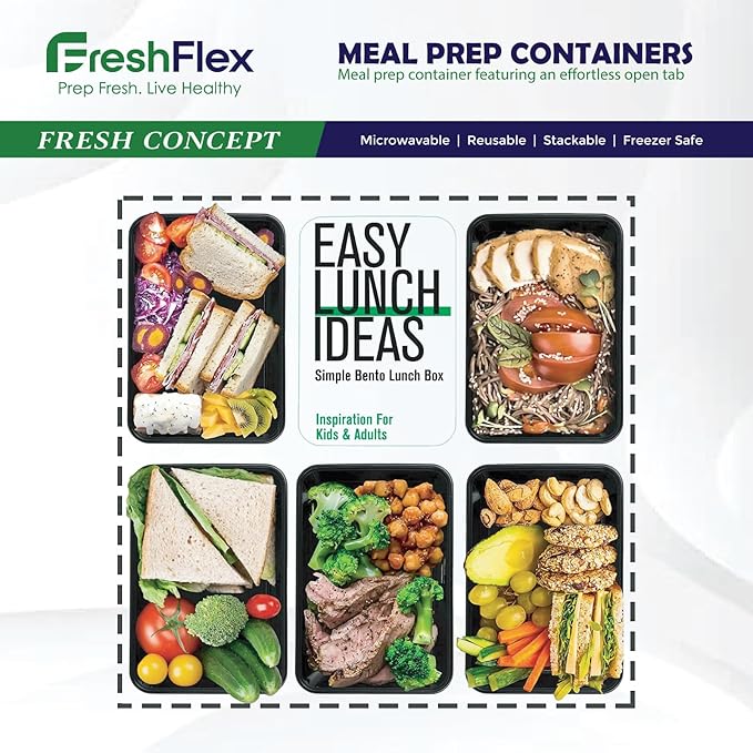 Meal Prep Made Effortless – 50-Pack 36 Oz Meal Prep Containers | Ultimate Storage Solution with Easy-Open Lid, Leakproof Seal, Microwave & Dishwasher Safe
