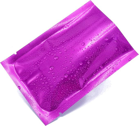 QQ Studio 100 PCS Metallic Mylar Foil Open Top Sealable Bags (9x13cm(3.5x5.1"), 100x Rose)