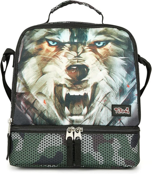 Tilami Lunch Bags Insulated Adjustable Strap Zipper, Water-Resistant Cooler Bags, Bento Bags for Kids Toddlers, Tiger