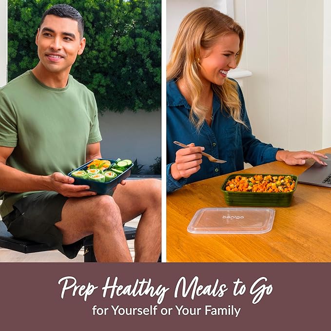 Bentgo Prep 60-Piece Meal Prep Kit - Reusable Food Containers 1-Compartment, 2-Compartment, & 3-Compartments for Healthy Eating - Microwave, Freezer, & Dishwasher Safe (Rich Shades)