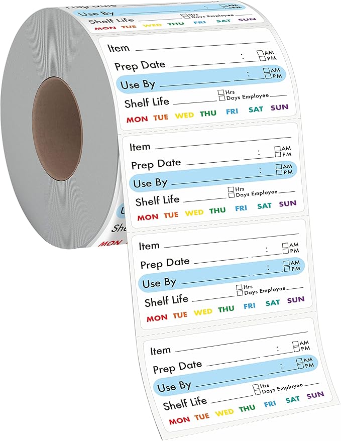 300 Removable Food Labels, Water/Oil/Tear Resistant Freezer Pantry Labels with Perforation Line No Residue Left for Food Containers Jars Kitchen Restaurant Storage Organization