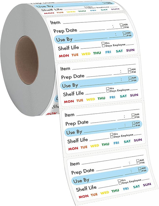 300 Removable Food Labels, Water/Oil/Tear Resistant Freezer Pantry Labels with Perforation Line No Residue Left for Food Containers Jars Kitchen Restaurant Storage Organization