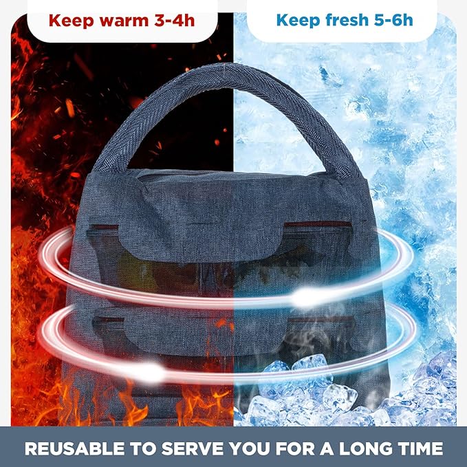 Chunful 12 Pcs Lunch Bags Bulk Insulated Reusable Lunch Bags Pouch with Aluminum for Women Adult School Office Work Employees
