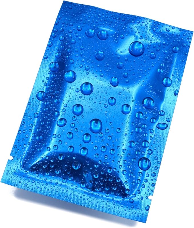 QQ Studio 100 PCS Metallic Mylar Foil Open Top Sealable Bags (8x12cm(3.1x4.7"), 100x Dark Blue)