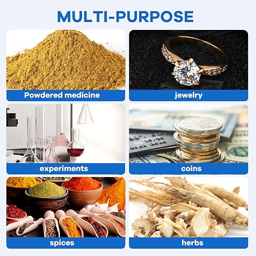 Digital Milligram Scale 100g/0.001g rechargeability, High Precision Portable Jewelry Scale, Powder Scale, Micro Scale for Powder Medicine, Gold, Gem, Reloading, Calibration Weight
