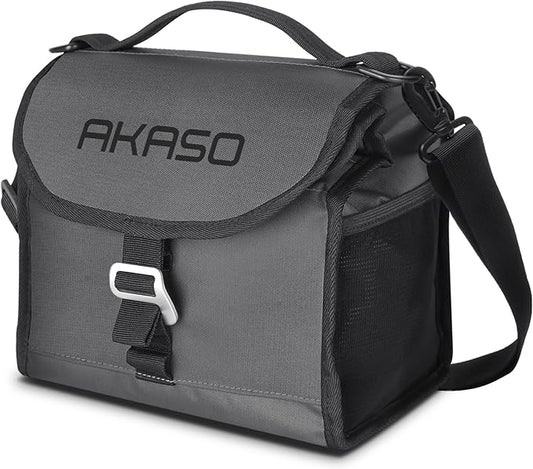 AKASO Insulated Cooler Lunch Bag Packable Lunch Box 12 Can Cooler Bag with Adjustable Shoulder Strap for Office Picnic, Dark Gray