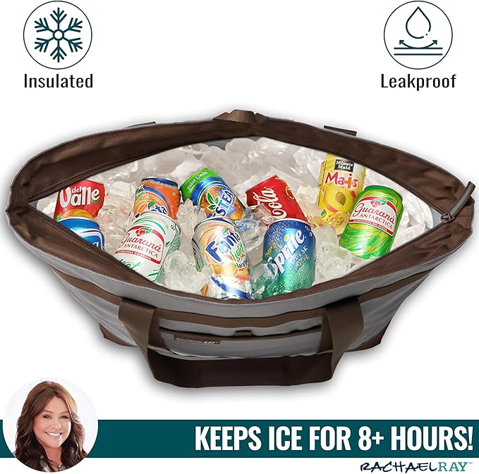 Rachael Ray Jumbo Chillout Thermal Tote, Insulated Soft Sided Cooler Bag