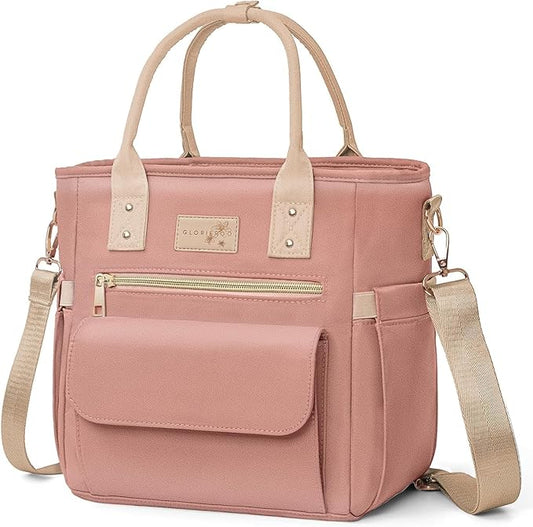 Deluxe Large Insulated Lunch Bag Box Women - Leakproof Waterproof Cooler with Multi Pockets Removable Strap for Work Picnic - Teacher Mothers Day Christmas Birthday Gifts