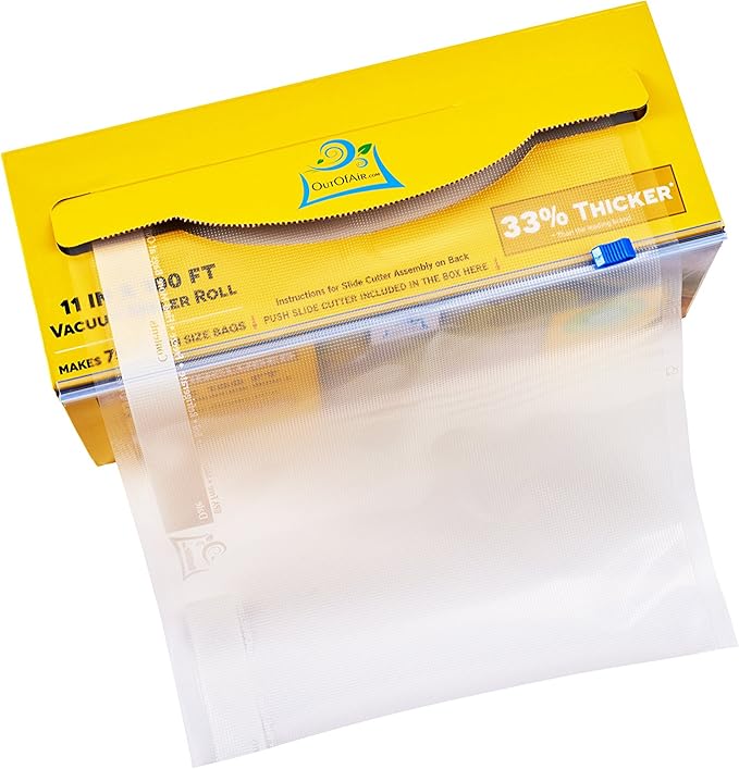 11" x 100' Vacuum Sealer Bags Rolls & Dispenser Cutter Box - BPA Free, 4 mil thick - Great for Sous Vide - Works with Food Saver Machines