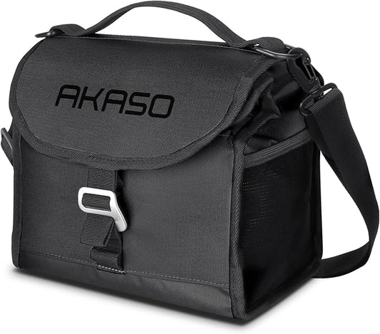 AKASO Insulated Cooler Lunch Bag Packable Lunch Box 12 Can Cooler Bag with Adjustable Shoulder Strap for Office Picnic, Black