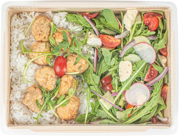 Restaurantware-Sustain 34 Ounce Sturdy Paper Take Out Boxes, 200 Disposable Take Out Food Containers - With PLA lining, Lids Sold Separately, Bamboo Paper Containers, Compostable, Click-Lock Design