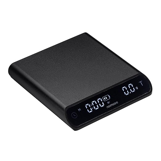 Normcore Pocket Coffee Scale V3, Pour Over Drip Espresso Scale, Barista Scale with Timer, Anodized Aluminum Body with Back-Lit LCD Display, Black