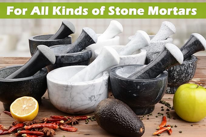 Tianman Marble Replacement Pestle 5.9" Length Polished, Use Pestle on Both Ends (Only Pestle Mortar Not Included) (Grey Marble Polished)