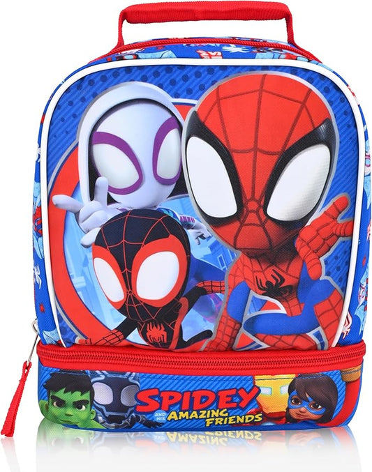 Fast Forward Marvel Spidey and His Amazing Friends Lunch Box for Kids | Insulated Lunch Bag Lunch Box for Boys, Girls, Toddlers | Spidey and His Amazing Friends Blue Reusable Lunchbox