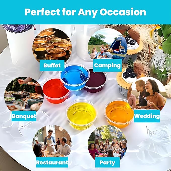 ASK WHOLESALE 2 oz Clear Disposable Plastic Portion Cups with Lids | Pack of 1000 Cups & 1000 Lids | Crystal Clear Design for Easy Identification - Convenient for Parties, Events, & On-the-Go Snacking