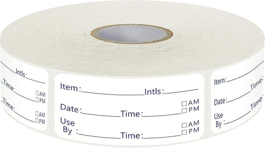 500 Removable Freezer Pantry Canning Labels Set Water Oil Resistant with Perforation Line for Food Containers Jars Kitchen Restaurant Storage Organization (Detailed Area Version, 2” X 1”) …