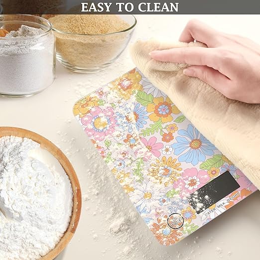 Food Scale Kitchen Scale Food Scales Digital Weight Grams and Ounces Small Electronic Food Scale for Baking Cooking Vintage Flowers