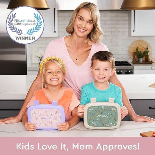 Bentgo Kids Prints Leak-Proof, 5-Compartment Bento-Style Kids Lunch Box - Ideal Portion Sizes for Ages 3-7, Durable, Drop-Proof, Dishwasher Safe, & Made with BPA-Free Materials (Carousel Unicorns)