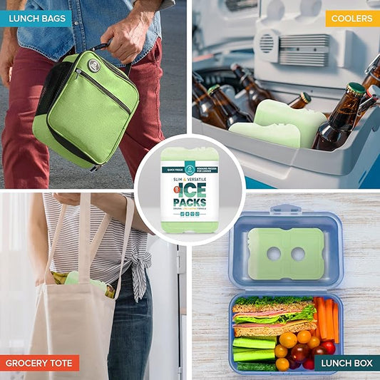 Healthy Packers Cool Pack, Slim Long-Lasting Ice Packs - Great for Coolers or Lunch Box