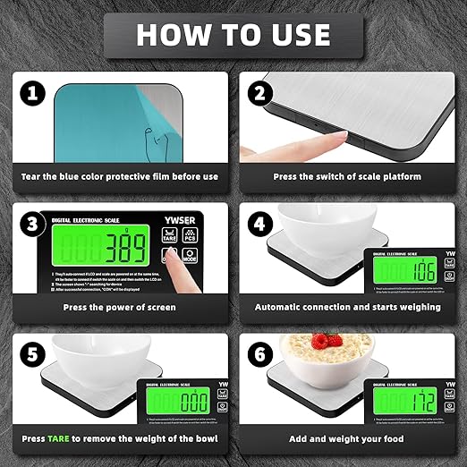 Food Scale, 2024 Newly Split Designed 33lb Digital Kitchen Scale with 7 Units Tare Function & LCD Display,1g Precise Graduation Food Scale Weight for Baking/Cooking/Dieting/Meal Prep1