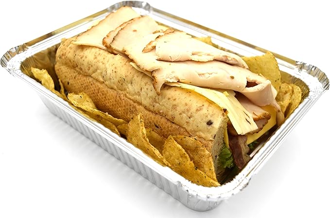 (120 Pack) Premium 2.5-LB Takeout Pans with Lids - 8.6" x 6.1" x 2" l Heavy Duty Disposable Aluminum Foil for Catering Party Meal Prep Freezer Drip Pans BBQ Potluck Holidays