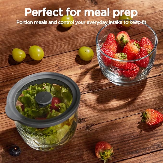 Glass Meal Prep Bowls Set - Leakproof Lids, Microwave & Dishwasher Safe 13 oz (4-Pack) Perfect for Meal Prepping, Portion Control, and On-the-Go Lunches BPA-Free