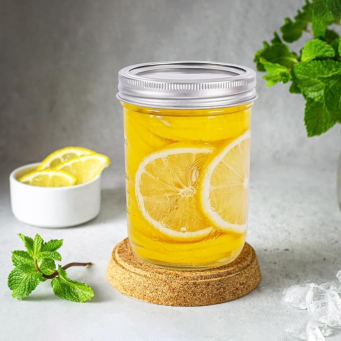 Wide Mouth Mason Jars 16 oz with Lids [2 Pack], Canning Jars with Metal Airtight Lids and Bands, 16 oz Glass Jars for Fermenting, Pickling, Freezing, Preserving, Meal Prep, Jar Décor