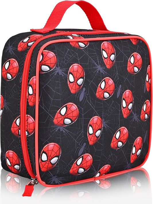 Fast Forward Marvel Spiderman Lunch Box for Kids | Spiderman Insulated Lunch Bag Lunch Box for Boys, Girls, Unisex | Spiderman Black Reusable Lunchbox