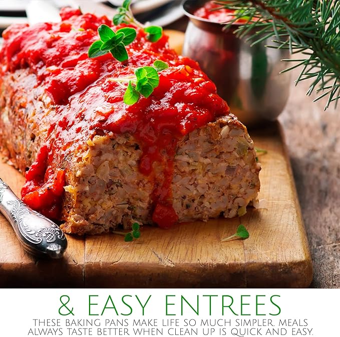 PLASTICPRO [2 Lb 50 Pack Disposable Loaf Pans Aluminum Tin Foil Meal Prep Bakeware - Cookware Perfect for Baking Cakes, Bread, Meatloaf, Lasagna 2 Pound 8.5'' X 4.5'' X 2.25''
