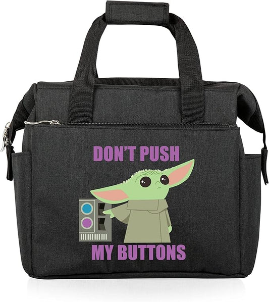 PICNIC TIME Star Wars Mandalorian Grogu On The Go Lunch Bag, Soft Cooler Lunch Box, Insulated Lunch Bag, (Black)