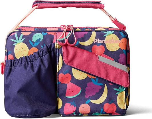 PlanetBox Insulated Lunch Bag Easy to clean and Durable Carry Bag with Pockets for Snacks and Drinks, and adjustable straps Tutti Frutti